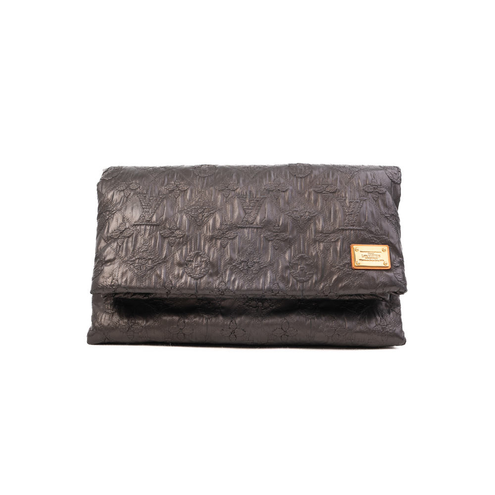 Excellent Louis Vuitton Orange Leather Designer Clutch Bag